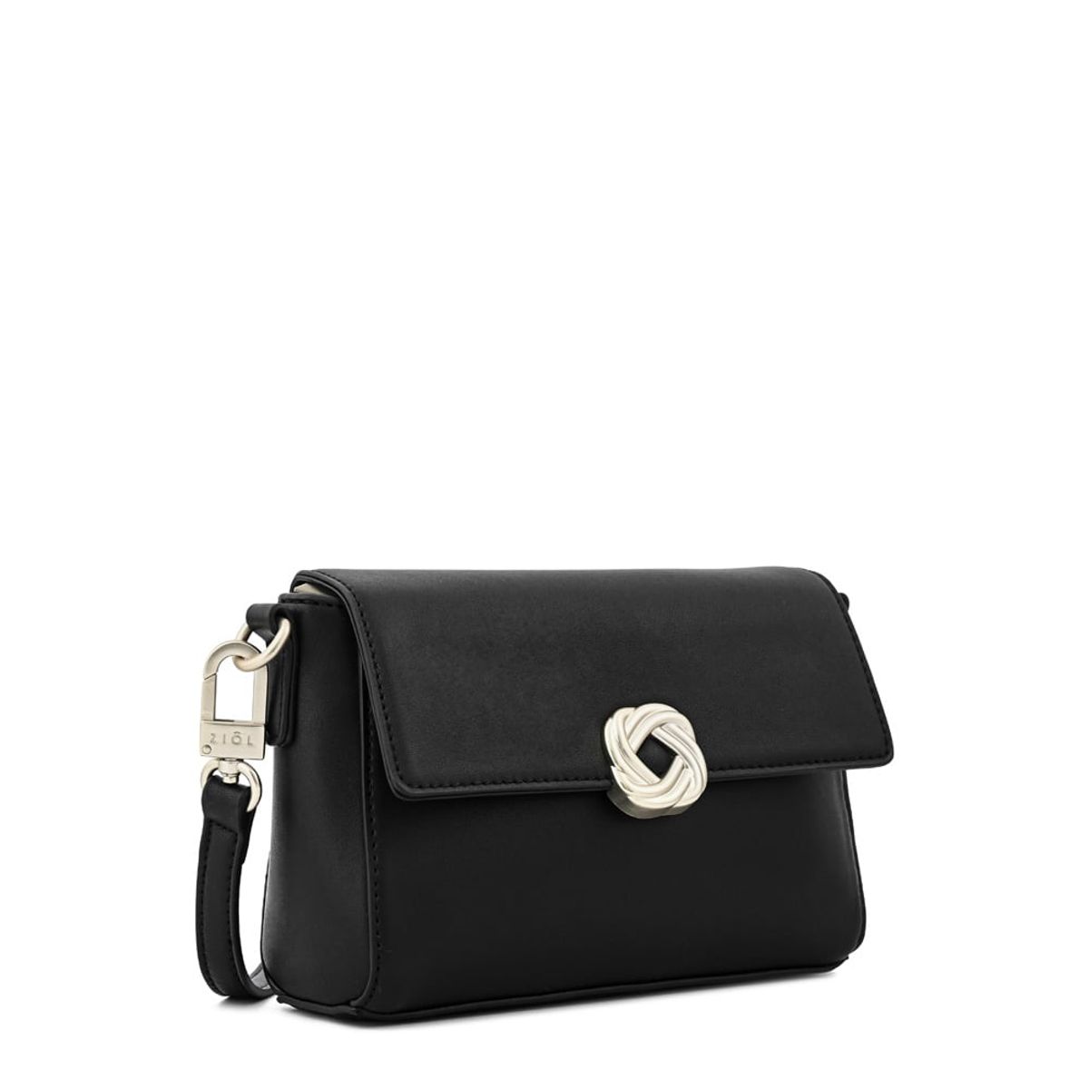 ZIOL - Cartera bandolera con tapa agata pequeña negro especial