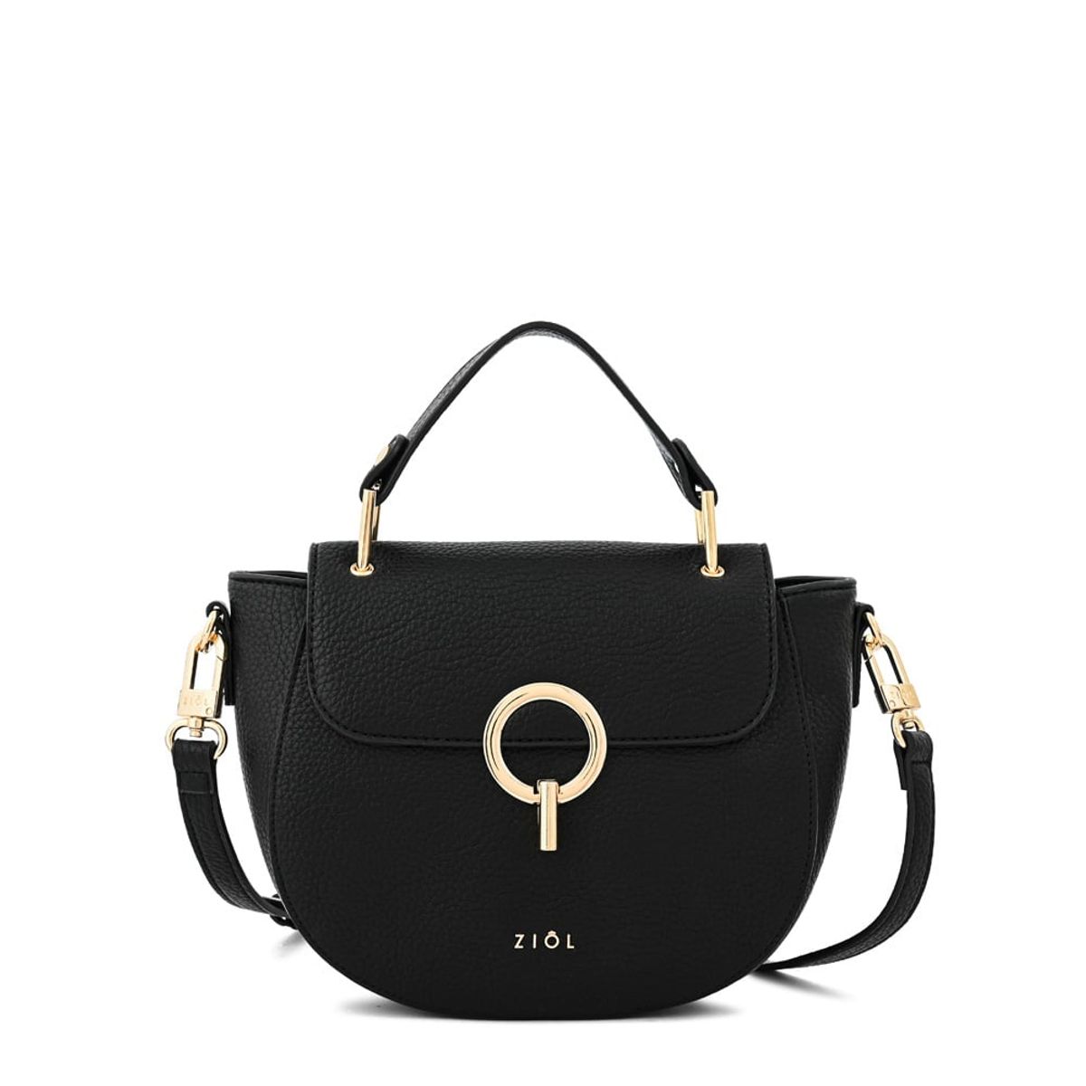 ZIOL - Cartera bandolera con tapa esme pequeña negro