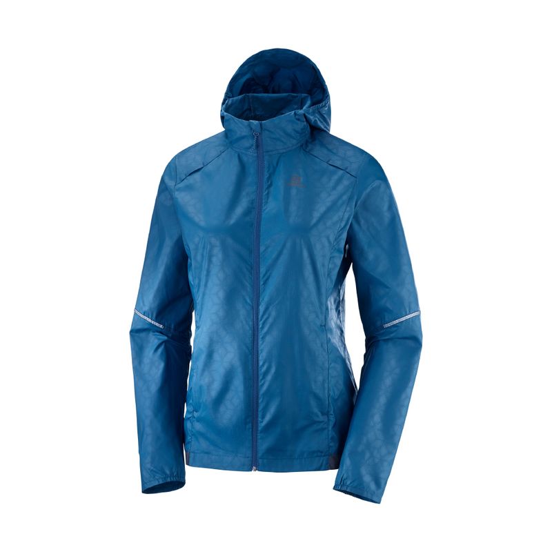 SALOMON - Chaqueta Mujer Agile Wind Print Hoodie Azul Salomon