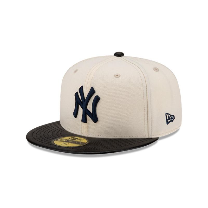 NEW ERA - Gorro 59fifty MLB New York Yankees Leather Visor White