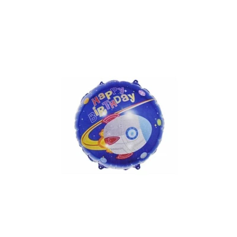 GENERICO - Globo Metalico Happy Birthday Planeta 18pulgadas
