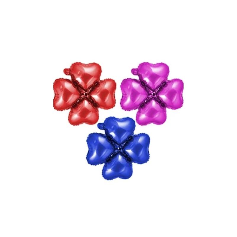 GENERICO - Globo Metalico Trebol 44cm Colores Surtidos