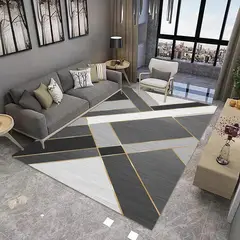 GENERICO - ALFOMBRA PARA LIVING 180x200 CON DISEÑO RECTANGULOS GRIS TF