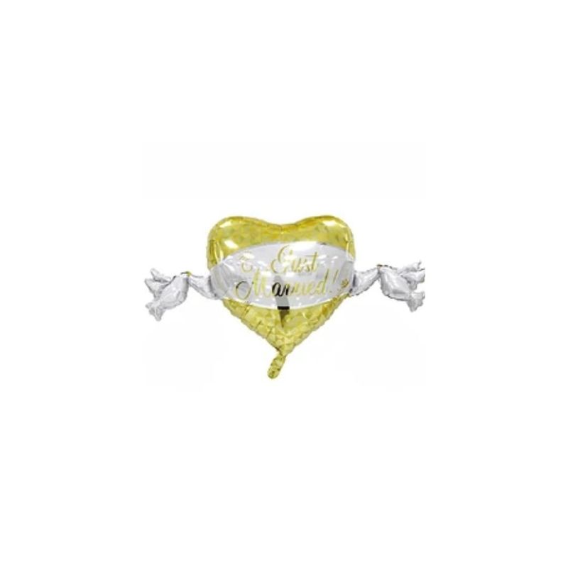 GENERICO - Globo Metalico Corazón Dorado 58x106cm