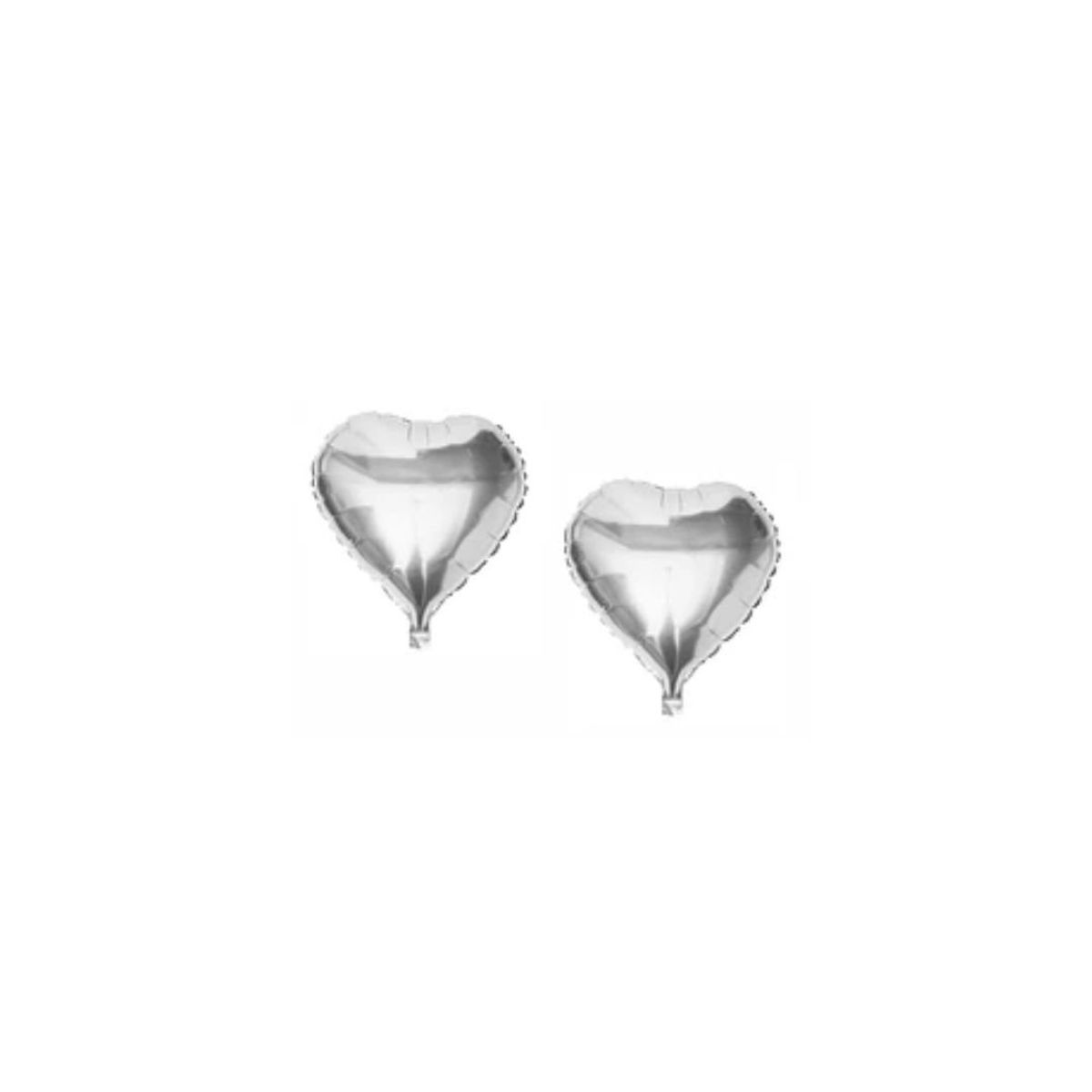 GENERICO - Globos Metalicos Corazón Plata 2pcs 9 pulgada