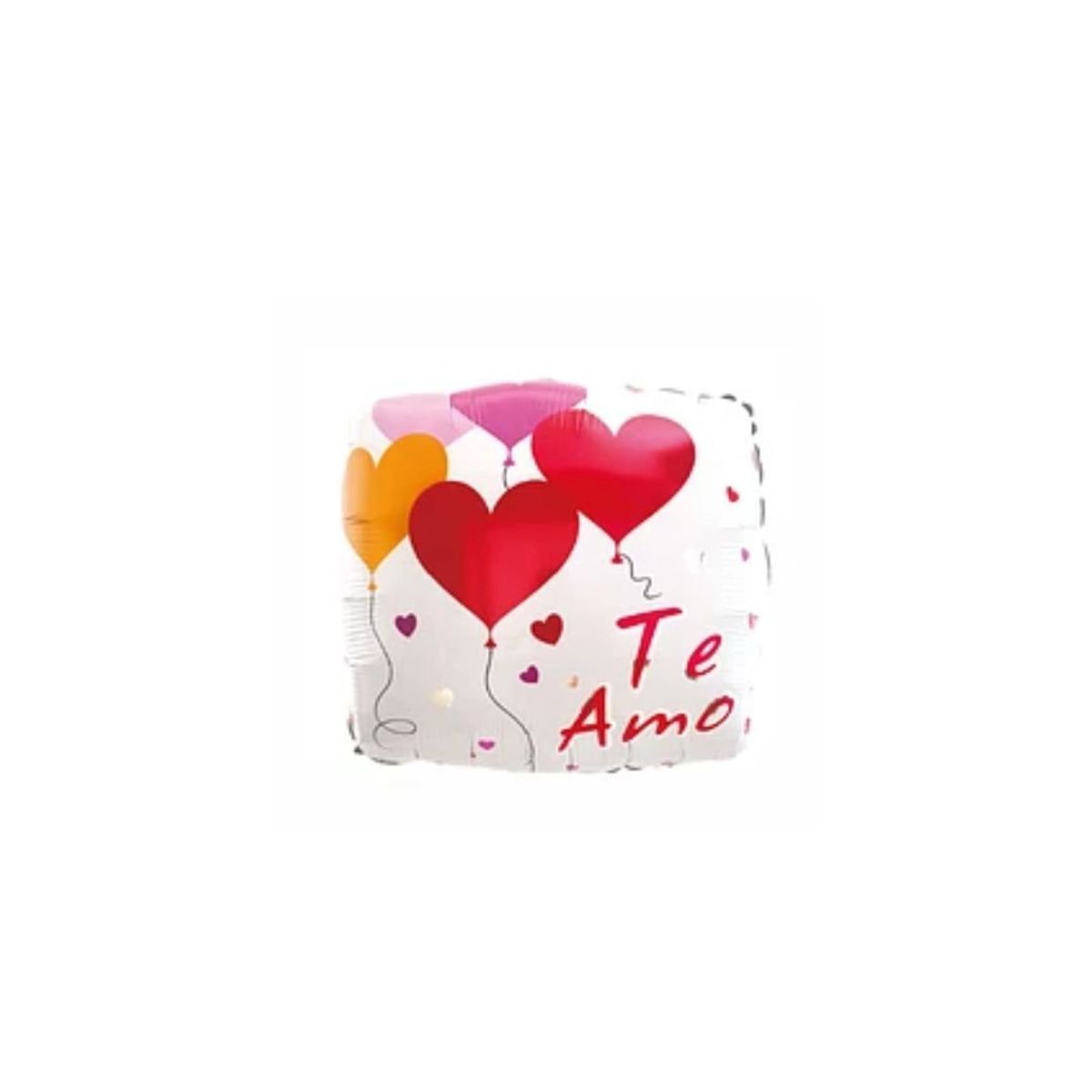 GENERICO - Globo Metálico Cuadrado Te Amo Con Corazones 45cm