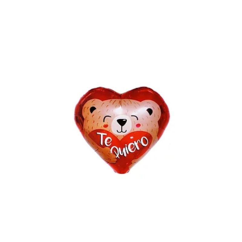 GENERICO - Globo Metálico Corazón Con Oso Te Quiero 45cm