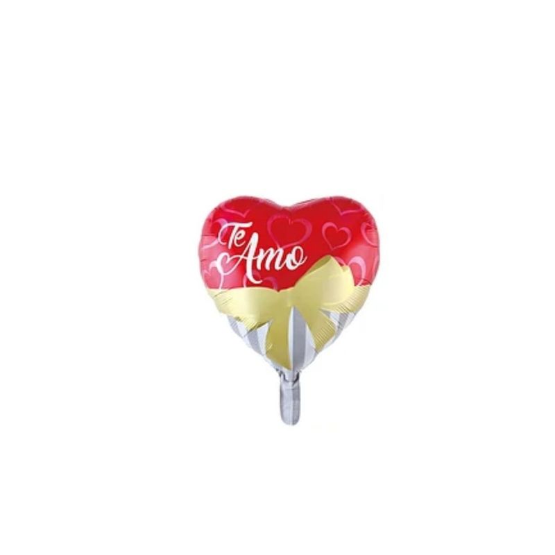 GENERICO - Globo Metálico Corazón Con Lazo Te Amo 45cm