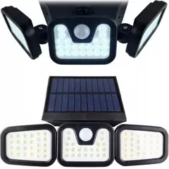 GENERICO - Triple Lampara Ancha LED Solar