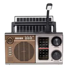 GENERICO - Radio Vintage Estilo Panel Solar + Luz + Aux + Usb