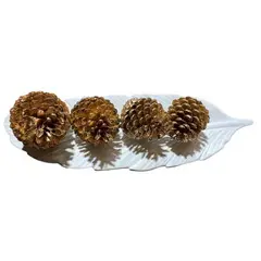 GENERICO - Set piña+ bandeja pluma blanca