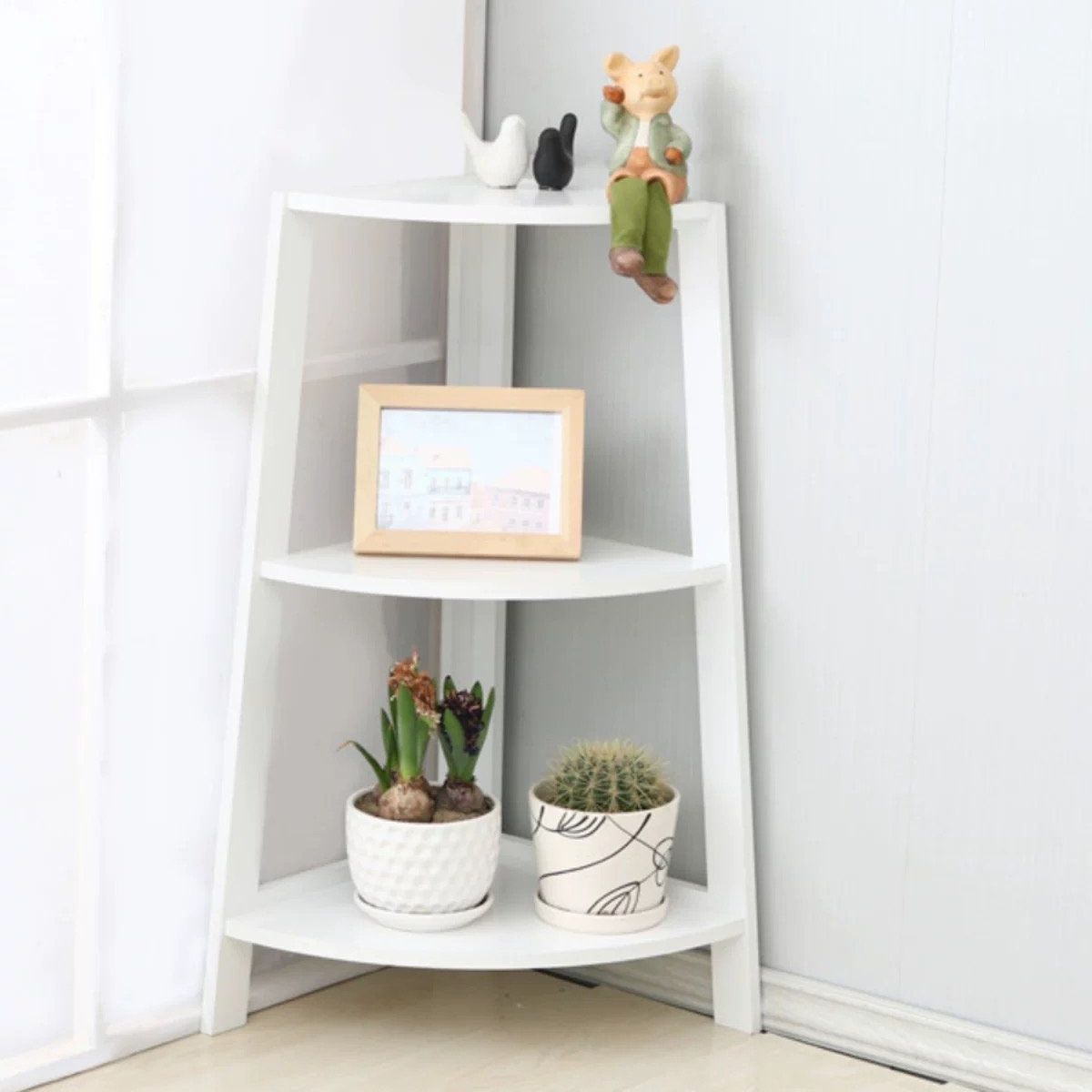 GENERICO - Estante De Esquina, Librero De 3 Niveles Esquina