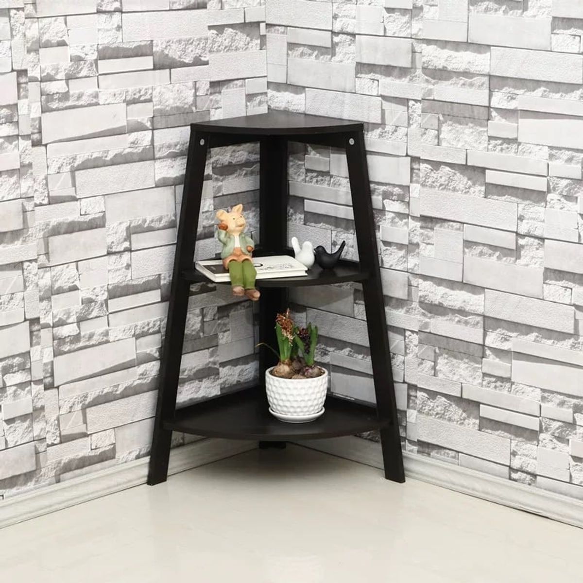 GENERICO - Estante De Esquina, Librero De 3 Niveles Esquina