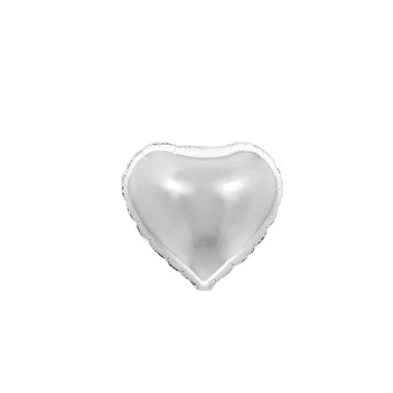 GENERICO - Globo Metálico Corazón Plateado 8pcs 12cm