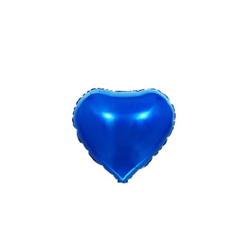GENERICO - Globo Metálico Corazón Azul Oscuro 8pcs 12cm