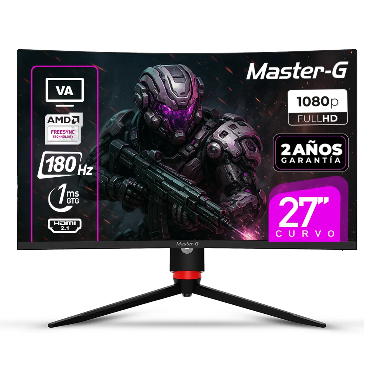 MASTER G - Monitor Gamer 27" Curvo FHD 1080 VA 180Hz 1Ms MGMG2740C
