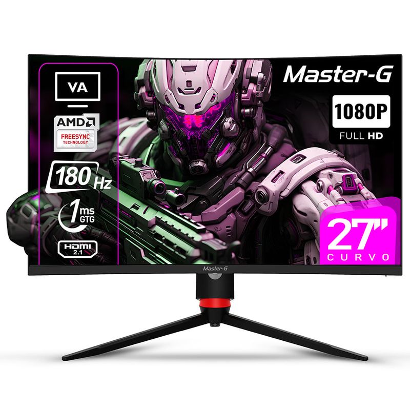 MASTER G - Monitor Gamer 27" Curvo FHD 1080 VA 180Hz 1Ms MGMG2740C