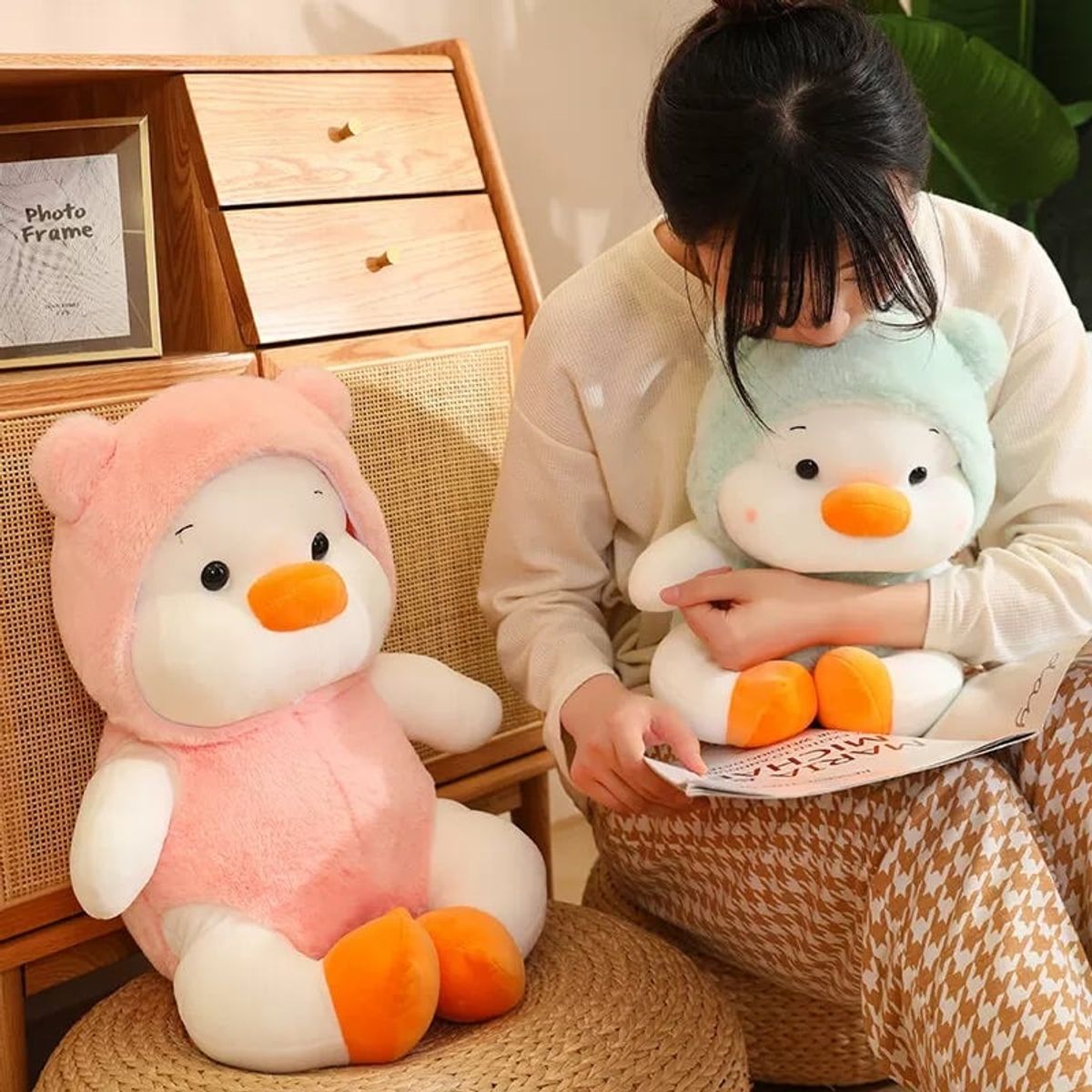 GENERICO - Peluche Patito Diseños Kawaii 45cm Rosa