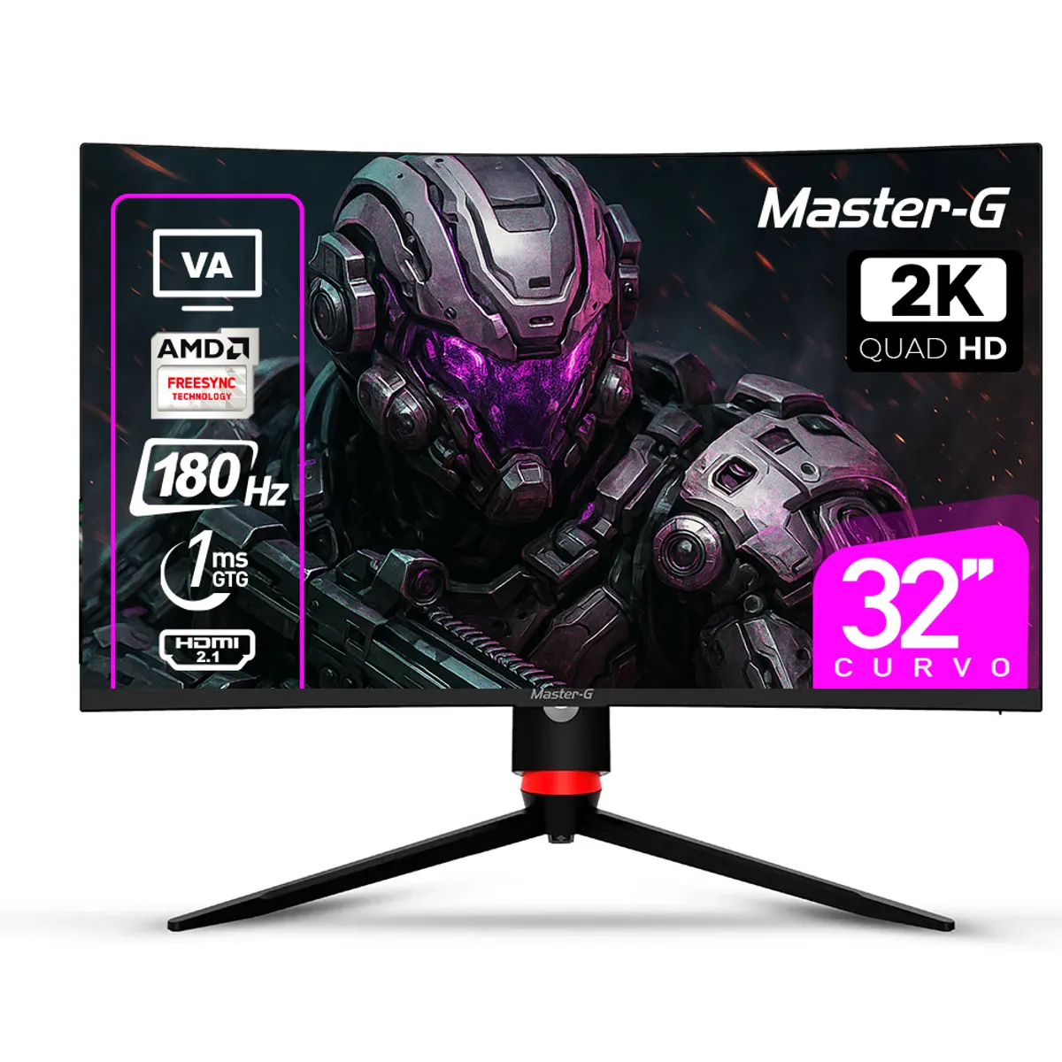 MASTER G - Monitor Gamer 32" Curvo QHD 1440 VA 180Hz 1ms MGMG3240CQ