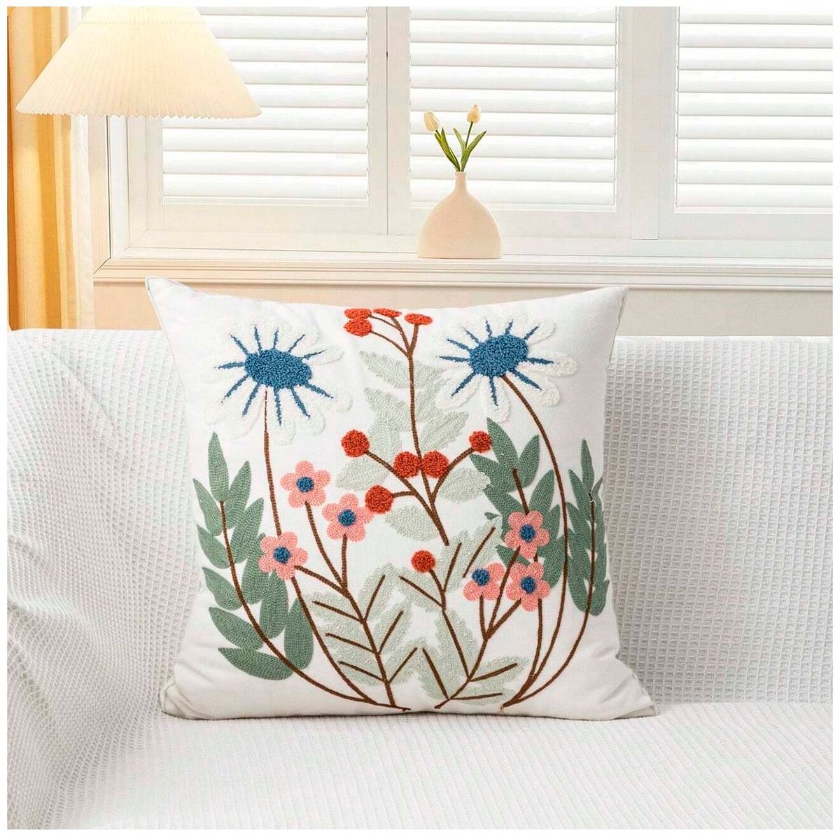 GENERICO - Pack De 02 Fundas Para Cojin Bordados 45x45 Cm mod01