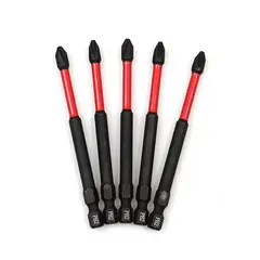 KUANGYE - 5pcs Magnetica Punta Destornillador Puntas Impacto PH2 90mm