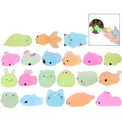KUANGYE - Juguetes 10 Pcs Mini Mochi Squishy Squeeze Brillan Toy