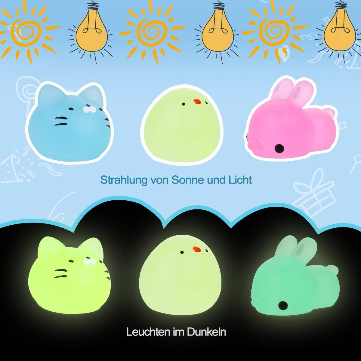 KUANGYE - Juguetes 10 Pcs Mini Mochi Squishy Squeeze Brillan Toy
