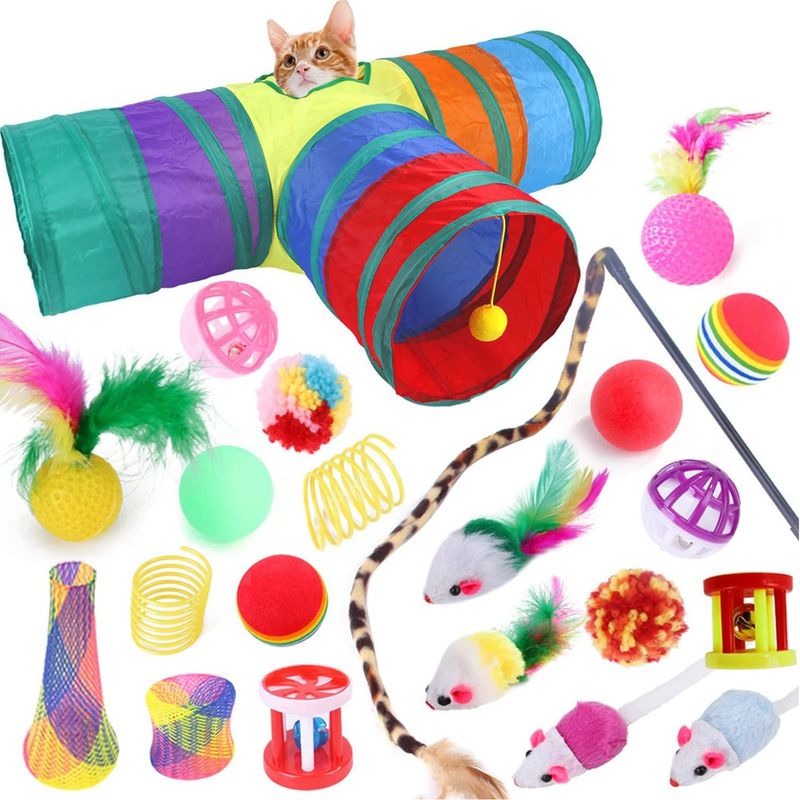 COREJOY - 20 pack Juguetes Para Gatos Juego Tubo