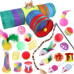 COREJOY - 20 pack Juguetes Para Gatos Juego Tubo