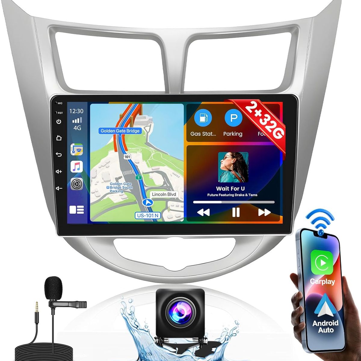 KUANGYE - Radio Android 9 Pulgadas + Bisel Para Hyundai Accent 2010-16