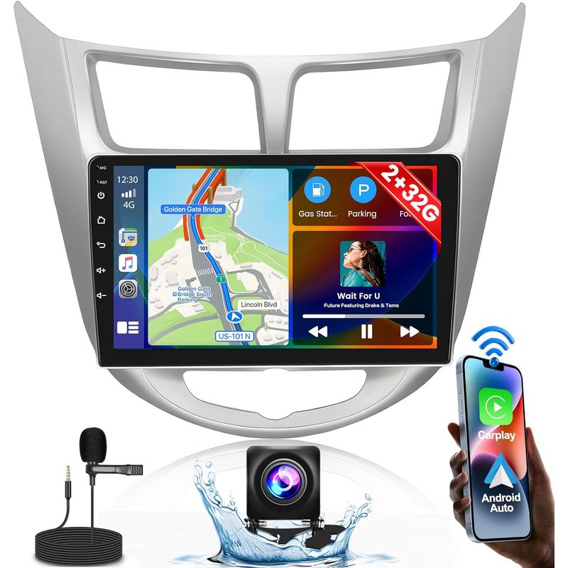 KUANGYE - Radio Android 9 Pulgadas + Bisel Para Hyundai Accent 2010-16