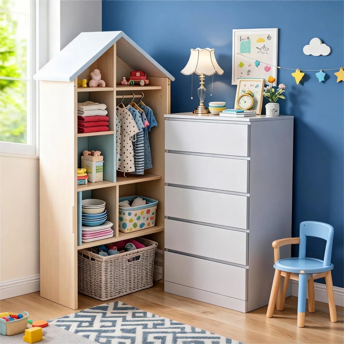 AIZO - Cómoda 5 cajones AIZO blanco cálido 109x41x60cm