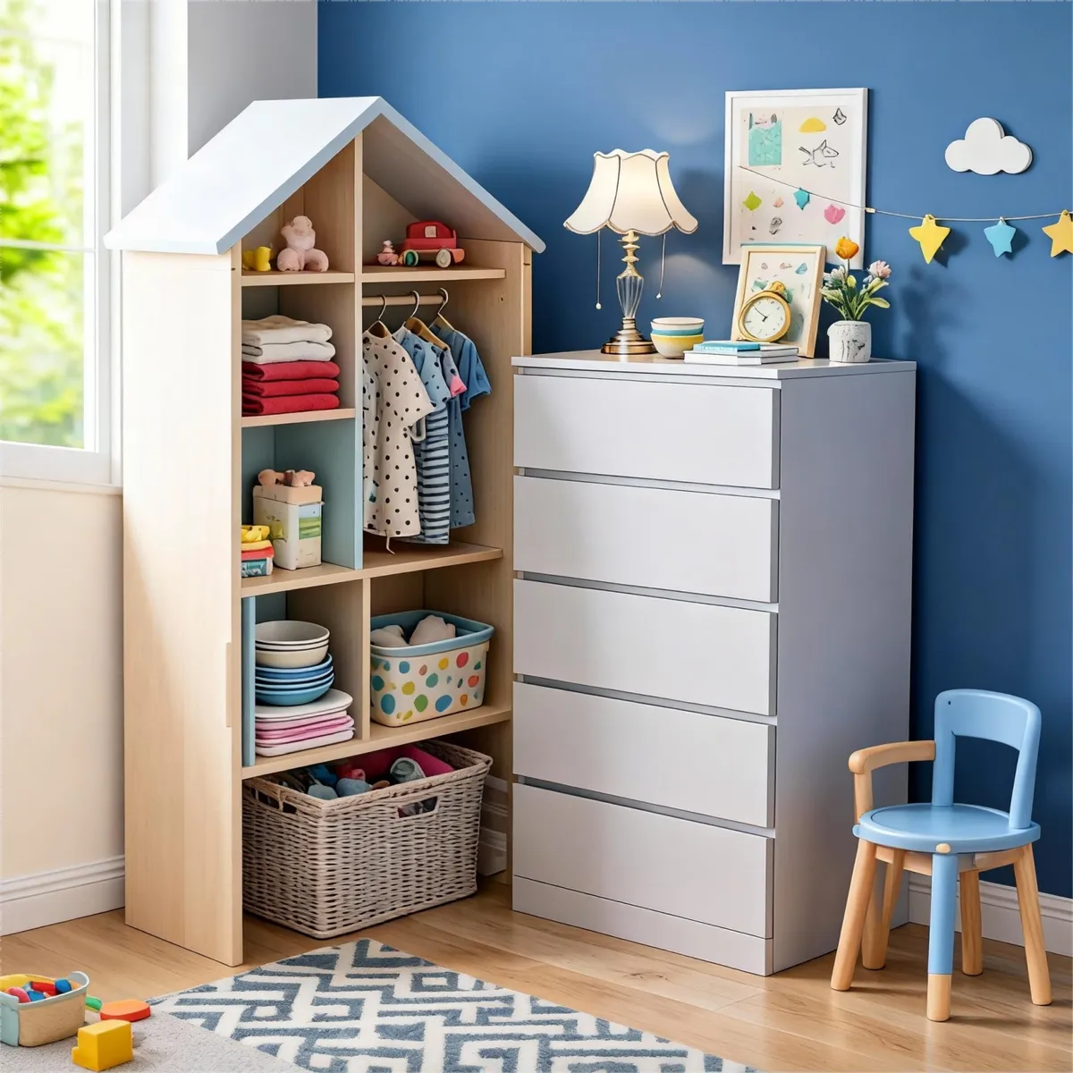 AIZO - Cómoda 5 cajones AIZO blanco cálido 109x41x60cm