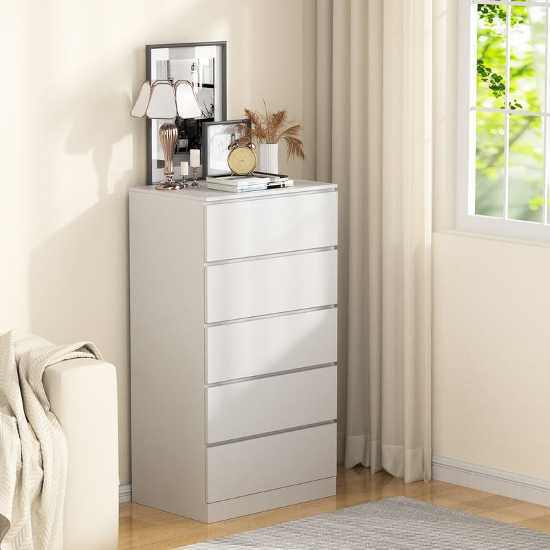 AIZO - Cómoda 5 cajones AIZO blanco cálido 109x41x60cm