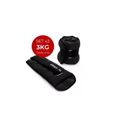 GENERICO - Pesas De Tobillo Muñeca Set De 3kg C/u Total 6 Black