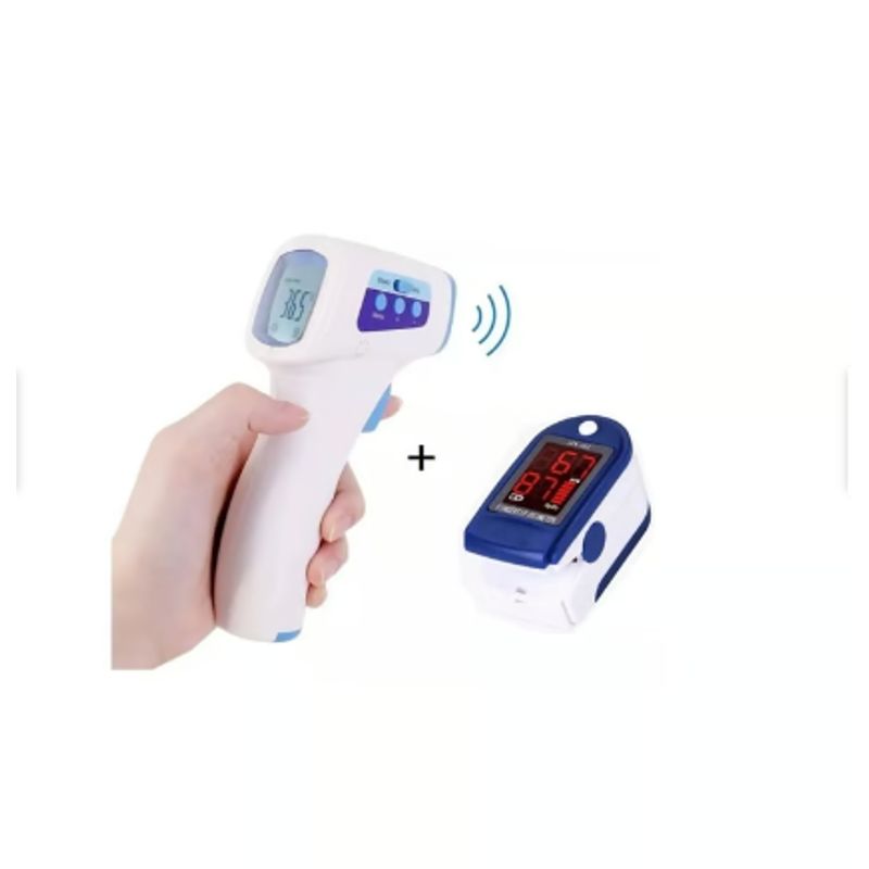 GENERICO - Kit Termometro Digital Infrarrojo  Oximetro Saturometro Pul