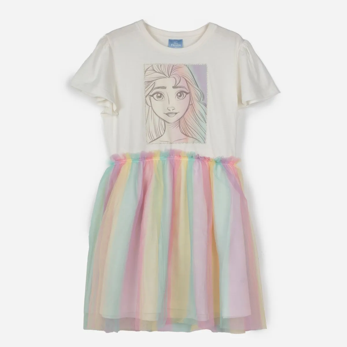 DISNEY - Vestido Niña Elsa Frozen Blanco Disney