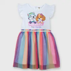 PAW PATROL - Vestido Niña Arcoiris Blanco