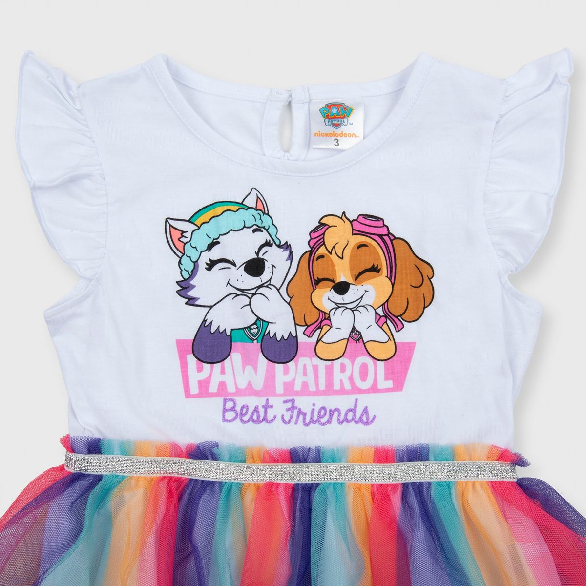 PAW PATROL - Vestido Niña Arcoiris Blanco Paw Patrol