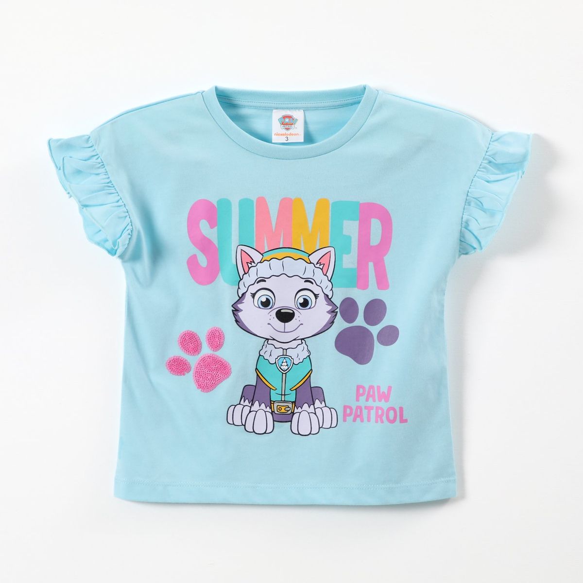 PAW PATROL - Polera Manga Corta Niña Everest Celeste Paw Patrol