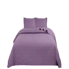 GENERICO - Quilt - Cubrecama 2 Plazas con Pompones B8