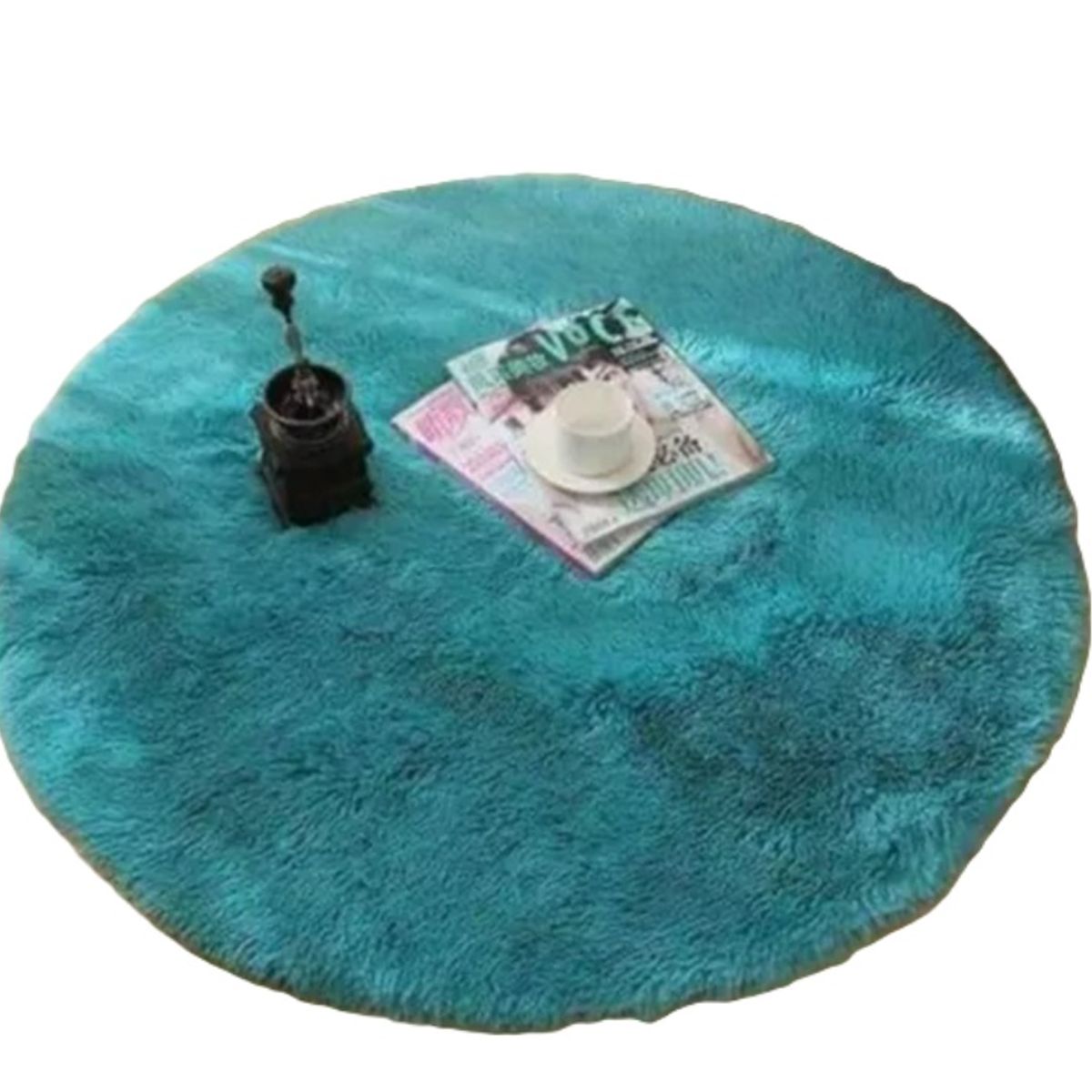 ANGELES DEL HOGAR - Alfombras peluda tipo Shaggy Redondas 150x150 cm Calipso