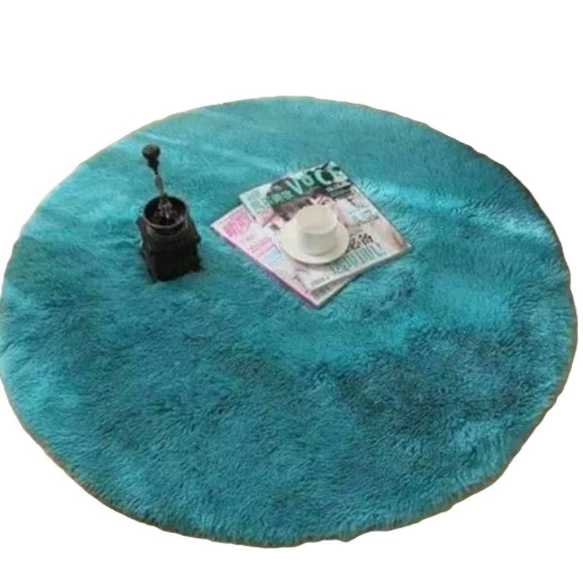 ANGELES DEL HOGAR - Alfombras peluda tipo Shaggy Redondas 150x150 cm Calipso