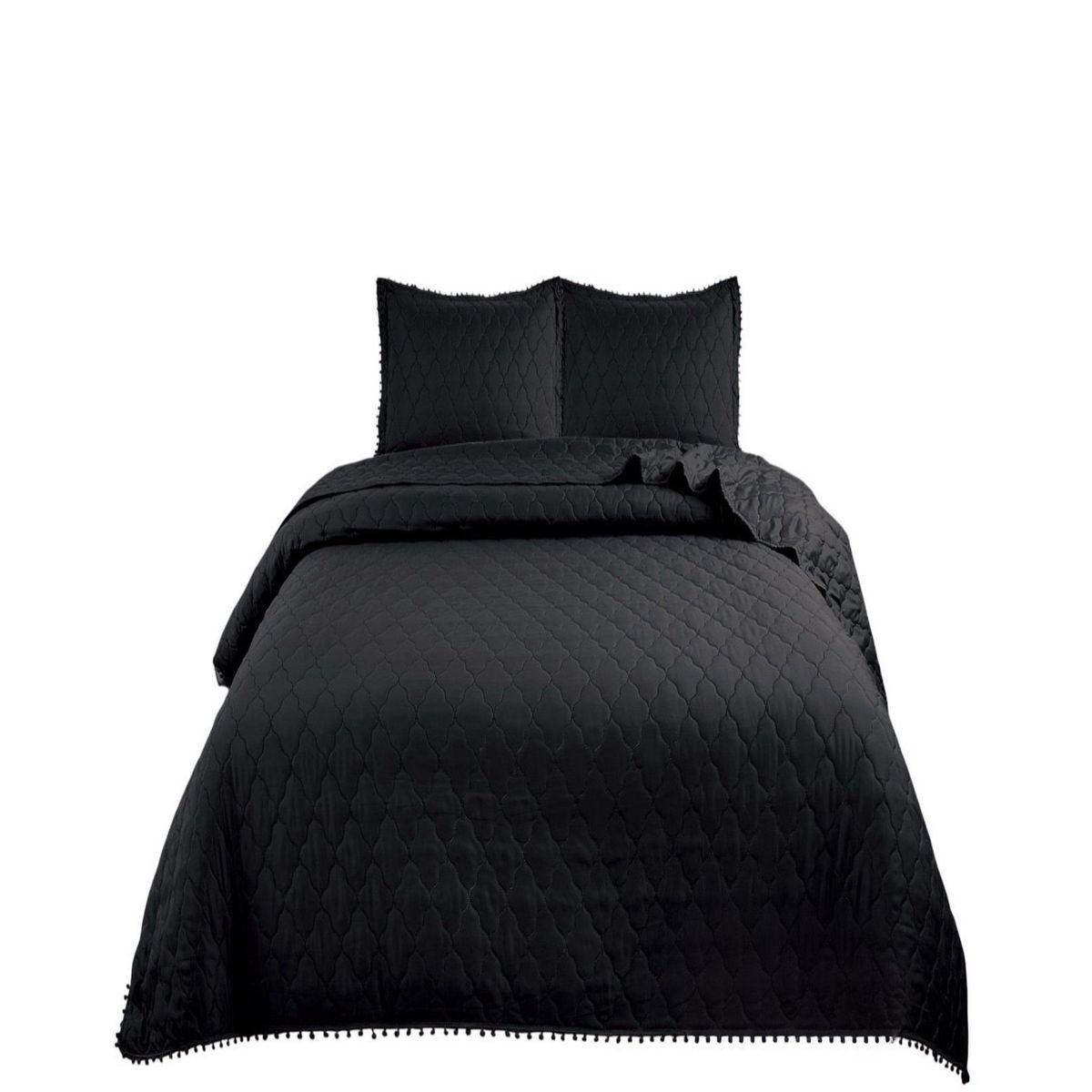 GENERICO - Quilt - Cubrecama 2 Plazas con Pompones B3