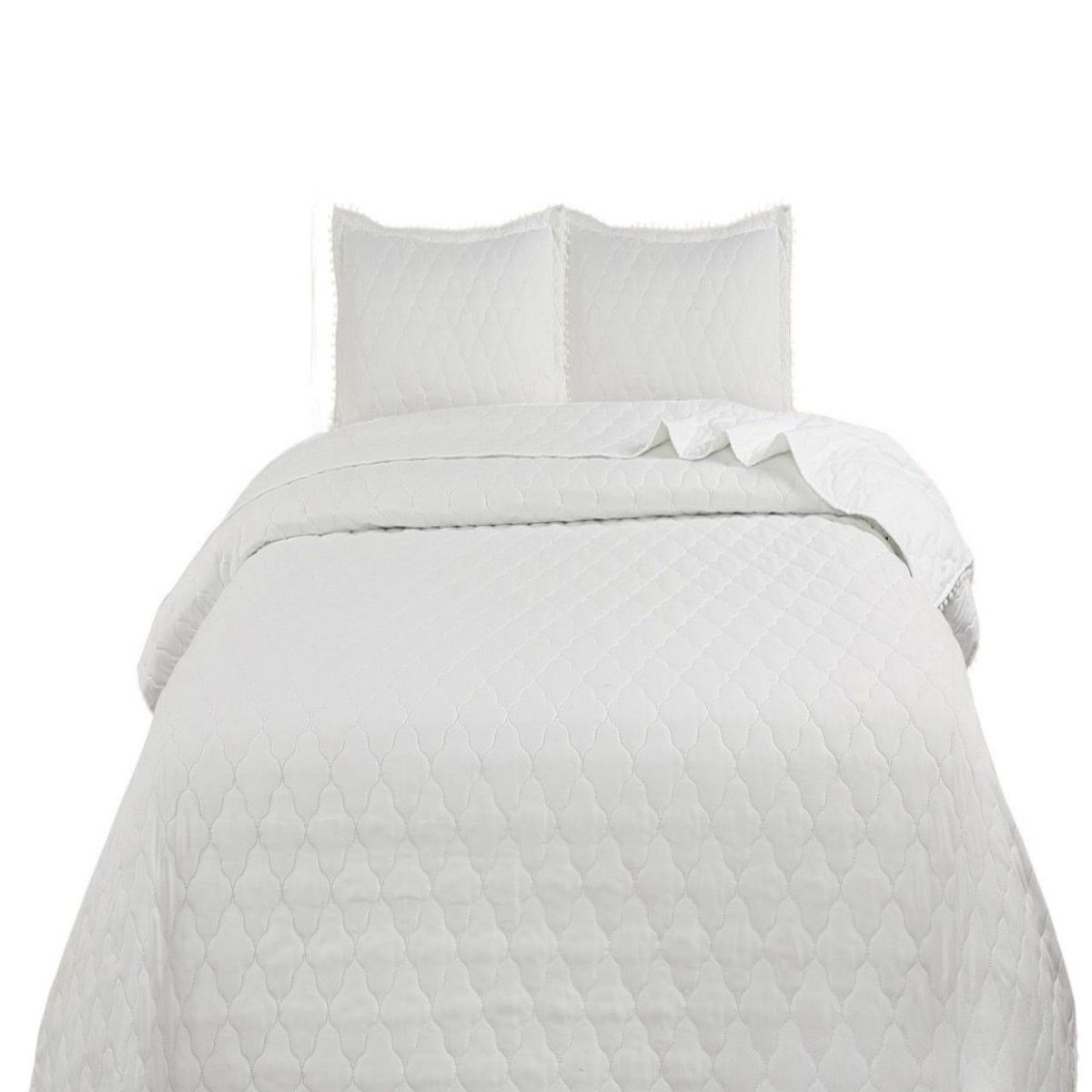 GENERICO - Quilt - Cubrecama Plaza y Media con Pompones B7