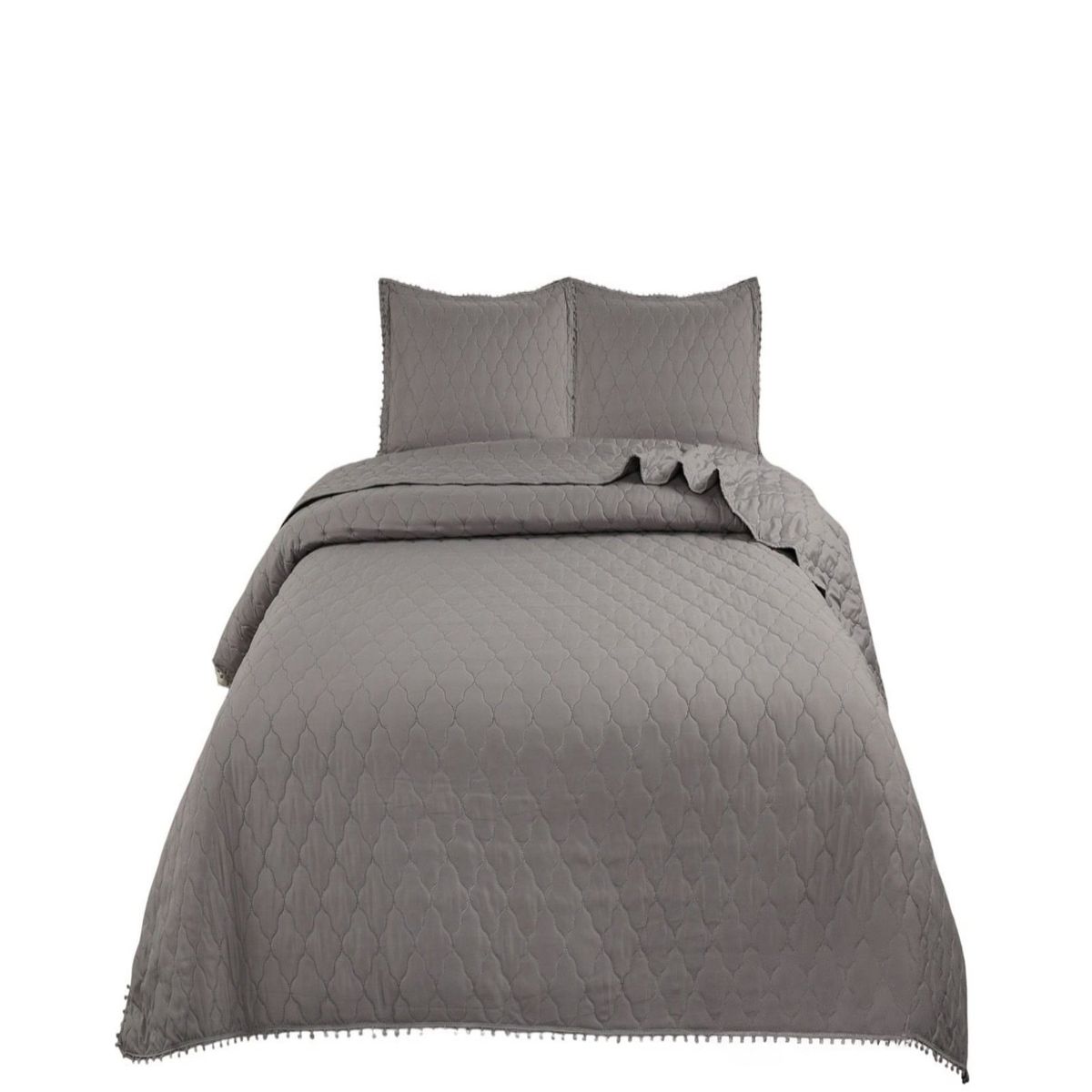 GENERICO - Quilt - Cubrecama Plaza y Media con Pompones B5