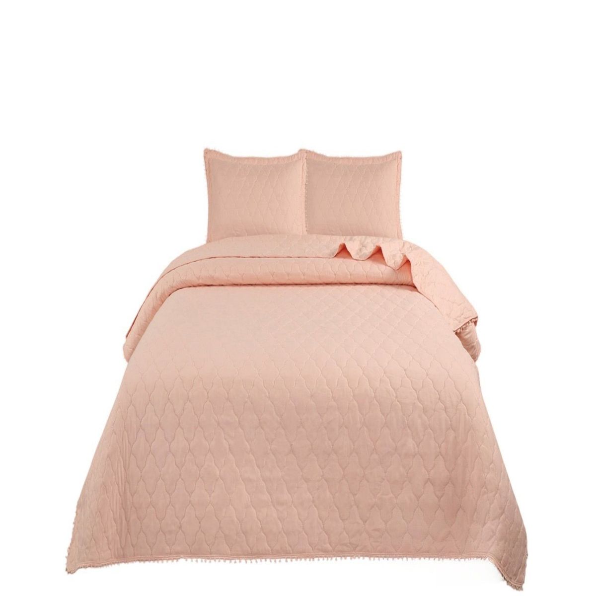 GENERICO - Quilt - Cubrecama Plaza y Media con Pompones B9