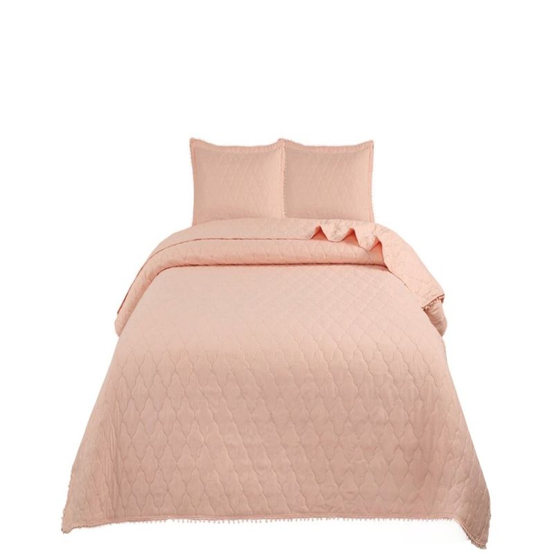 GENERICO - Quilt - Cubrecama Plaza y Media con Pompones B9