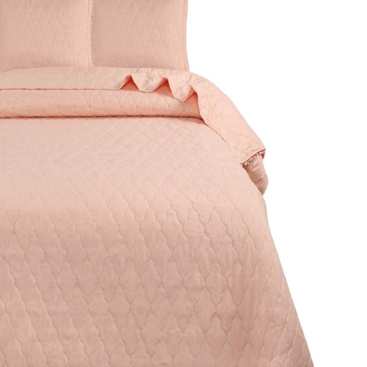 GENERICO - Quilt - Cubrecama Plaza y Media con Pompones B9