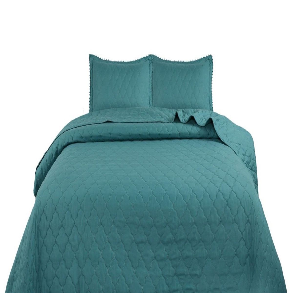 GENERICO - Quilt - Cubrecama 2 Plazas con Pompones B4